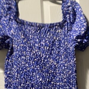 Elegant Blue Floral Midi Dress